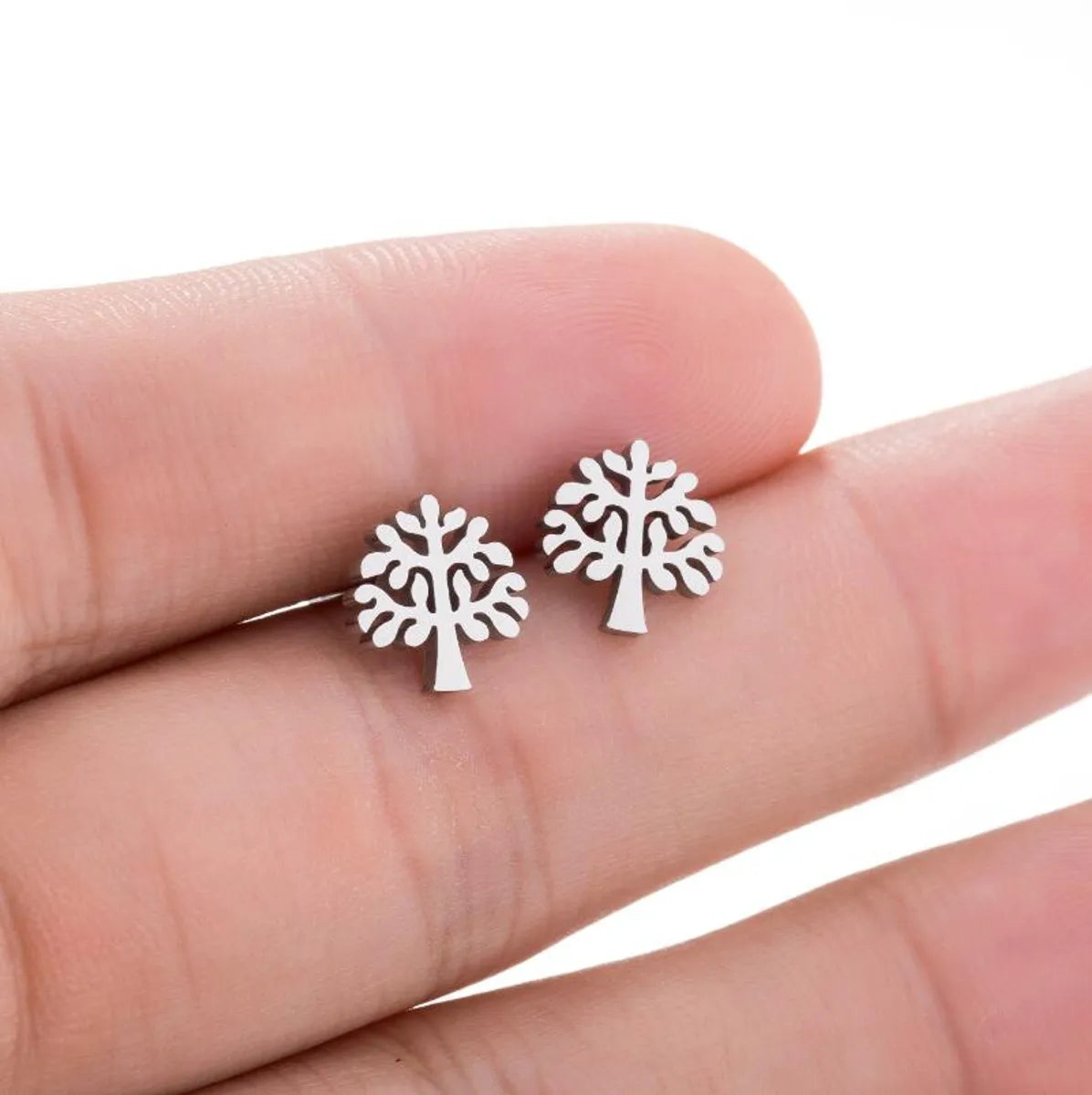 1 Pair Japanese Style Simple Style Tree Polishing Plating 304 Stainless Steel 18K Gold Plated Ear Studs