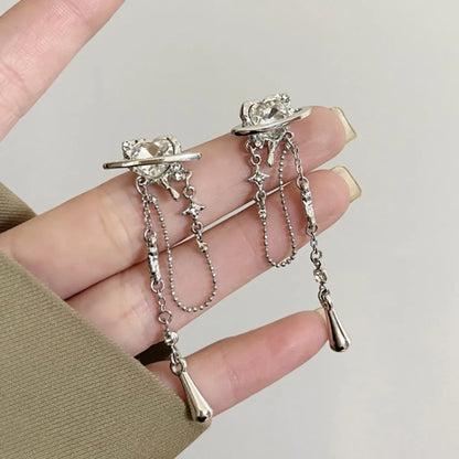 1 Pair Korean Style Heart Shape Alloy Drop Earrings