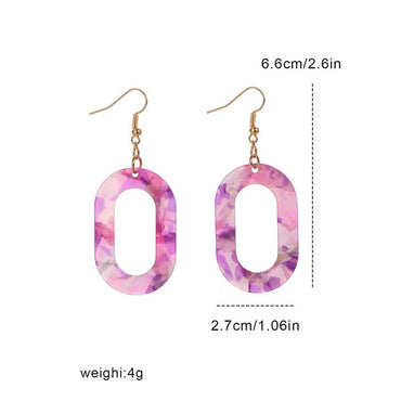 1 Pair Korean Style Oval Arylic Acetic Acid Sheets Women's Drop Earrings