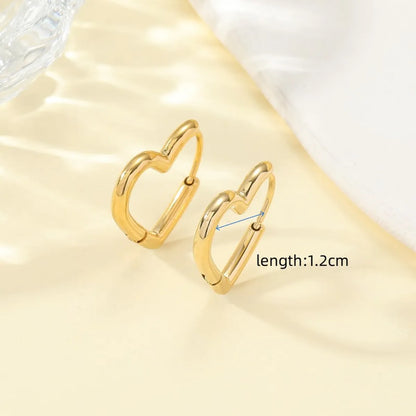 1 Pair Korean Style Round Plating Stainless Steel 18K Gold Plated Earrings