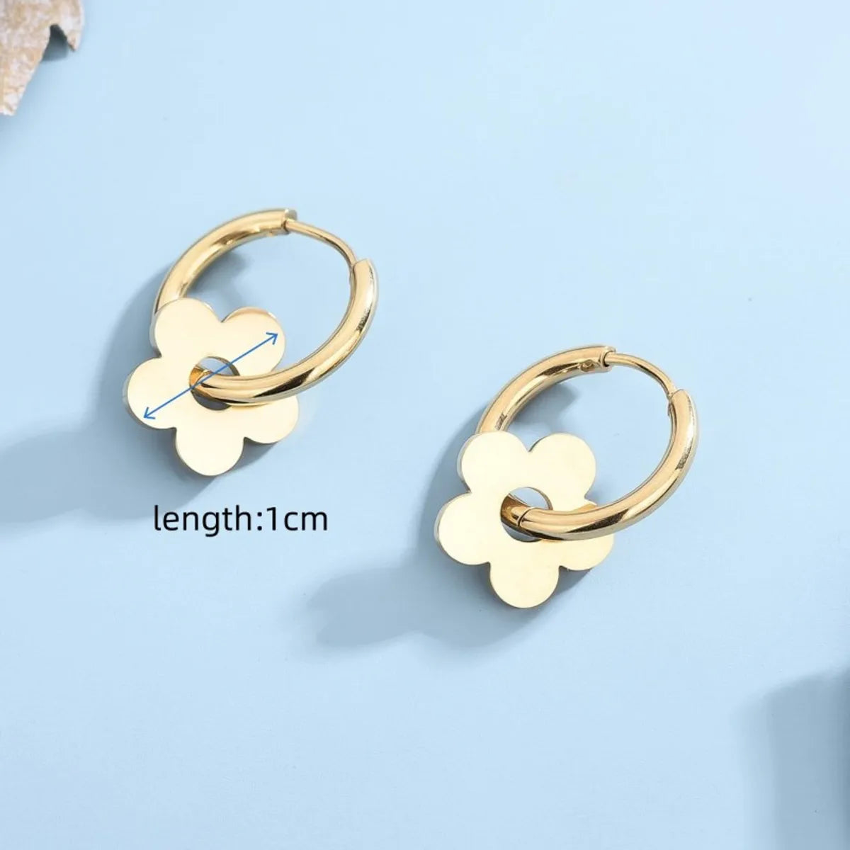 1 Pair Korean Style Round Plating Stainless Steel 18K Gold Plated Earrings