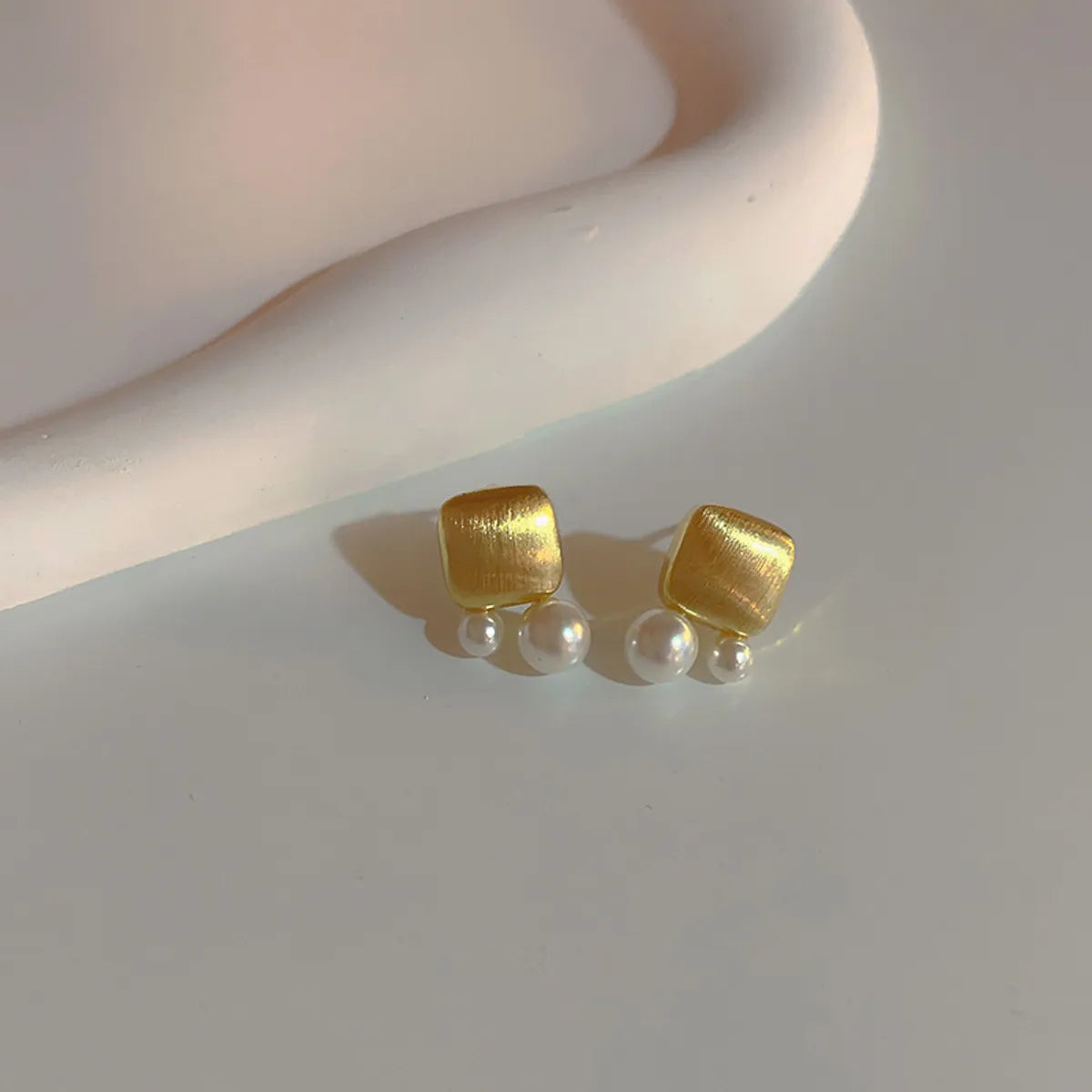 1 Pair Korean Style Square Alloy Ear Studs