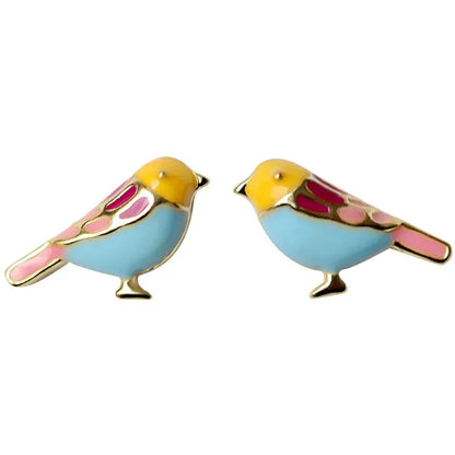 1 Pair Lady Bird Enamel Copper Ear Studs