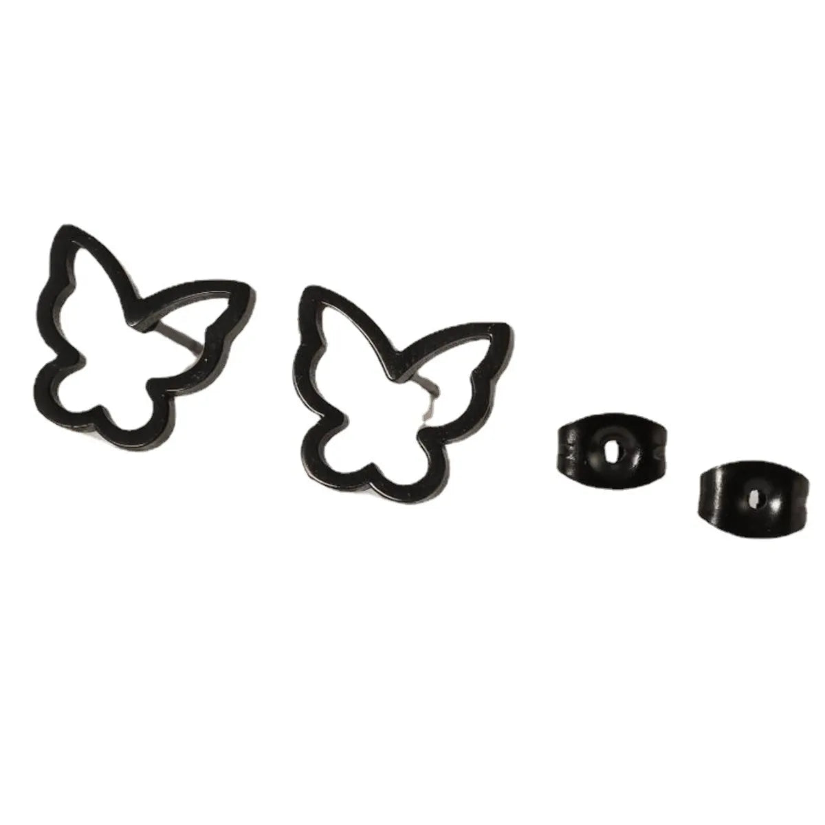 1 Pair Lady Butterfly Stainless Steel Plating Ear Studs