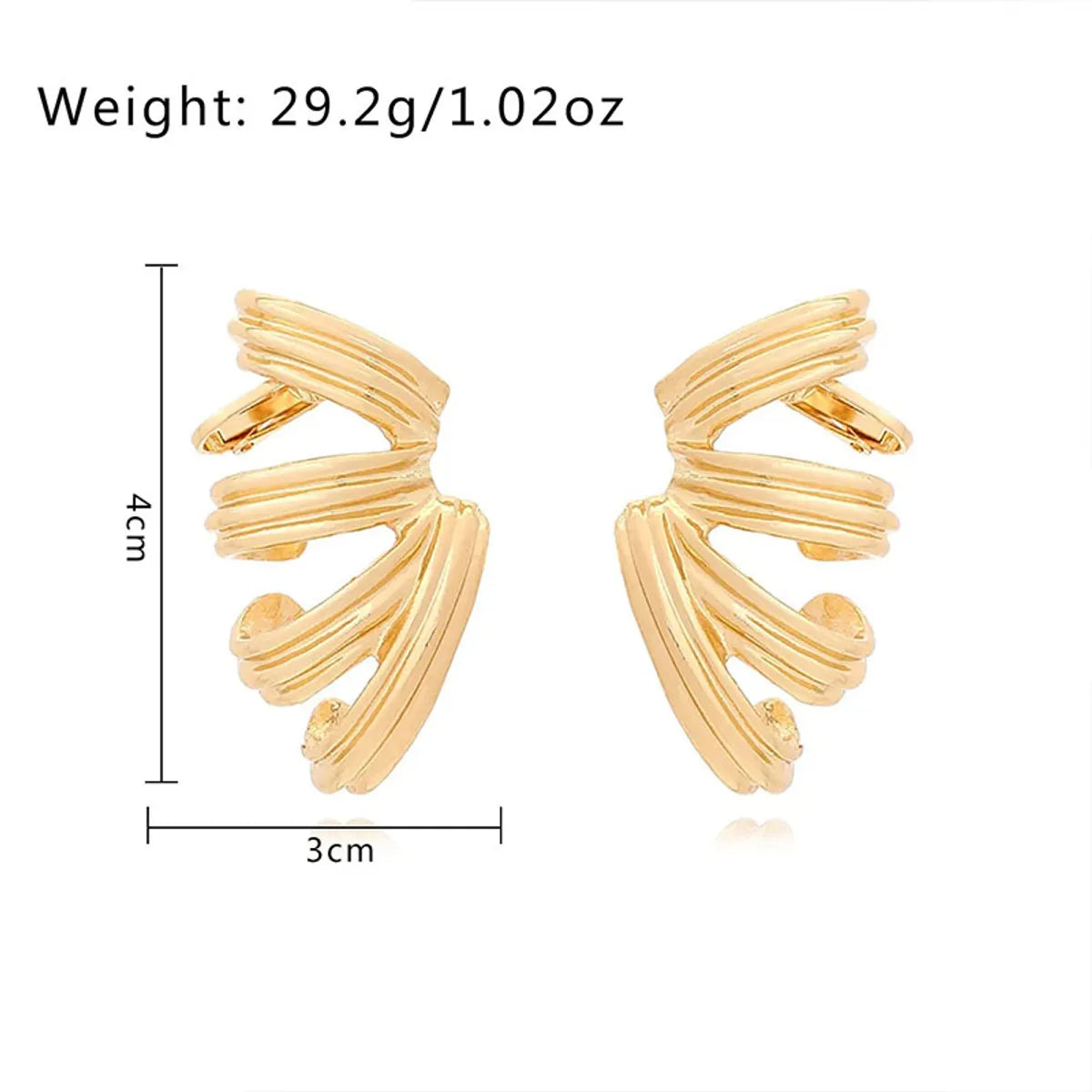 1 Pair Lady C Shape Plating Alloy 18k Gold Plated Ear Cuffs