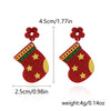 1 Pair Lady Christmas Tree Christmas Socks Arylic Drop Earrings