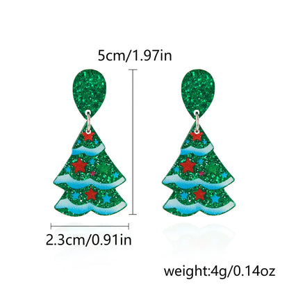 1 Pair Lady Christmas Tree Christmas Socks Arylic Drop Earrings