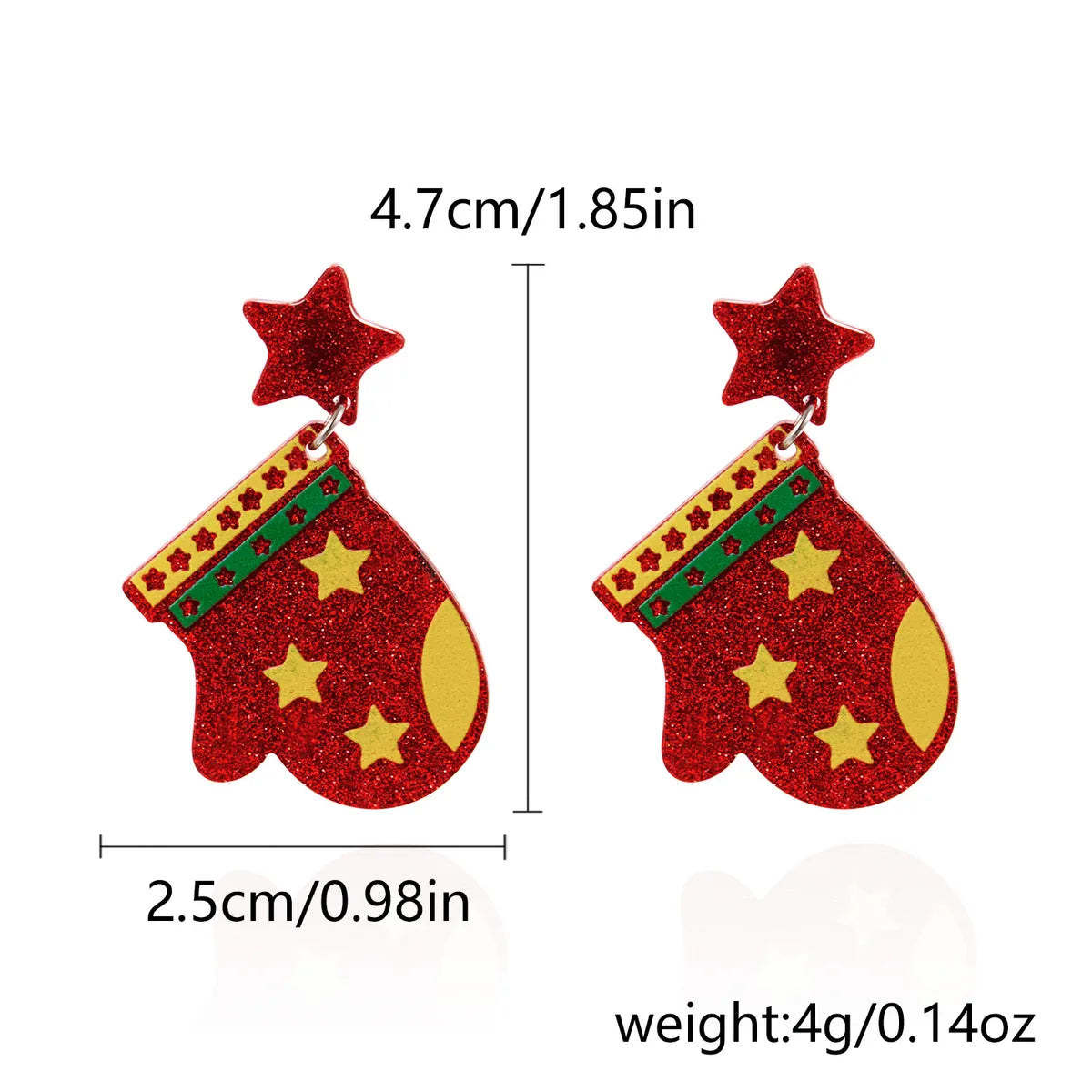 1 Pair Lady Christmas Tree Christmas Socks Arylic Drop Earrings