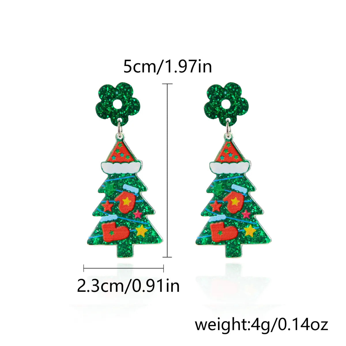 1 Pair Lady Christmas Tree Christmas Socks Arylic Drop Earrings