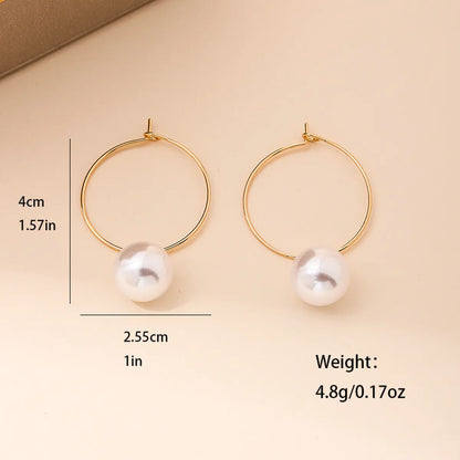 1 Pair Lady Circle Alloy Zinc Earrings