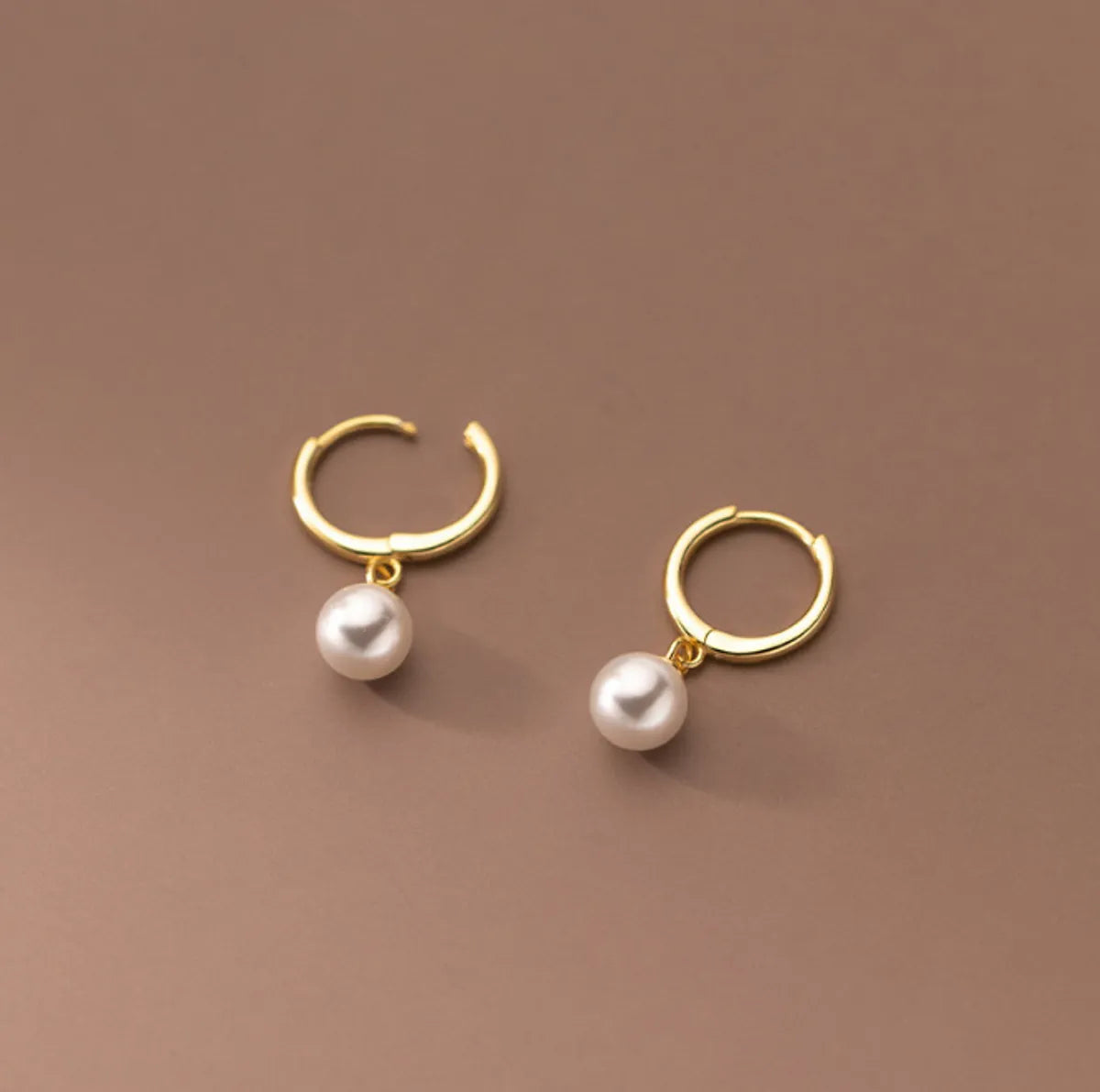 1 Pair Lady Classic Style Round Plating Stainless Steel 18k Gold Plated Drop Earrings