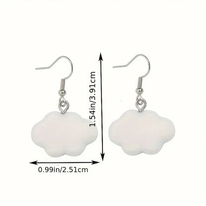 1 Pair Lady Clouds Resin Drop Earrings