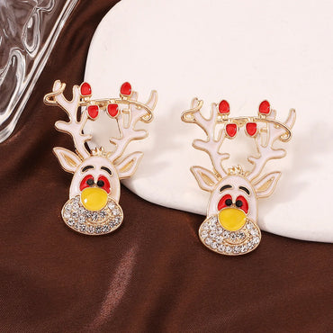 1 Pair Lady Deer Stoving Varnish Zinc Alloy Artificial Rhinestones Ear Studs