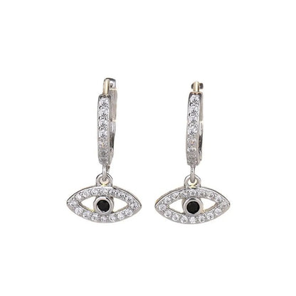 1 Pair Lady Devil's Eye Copper Plating Inlay Zircon Drop Earrings