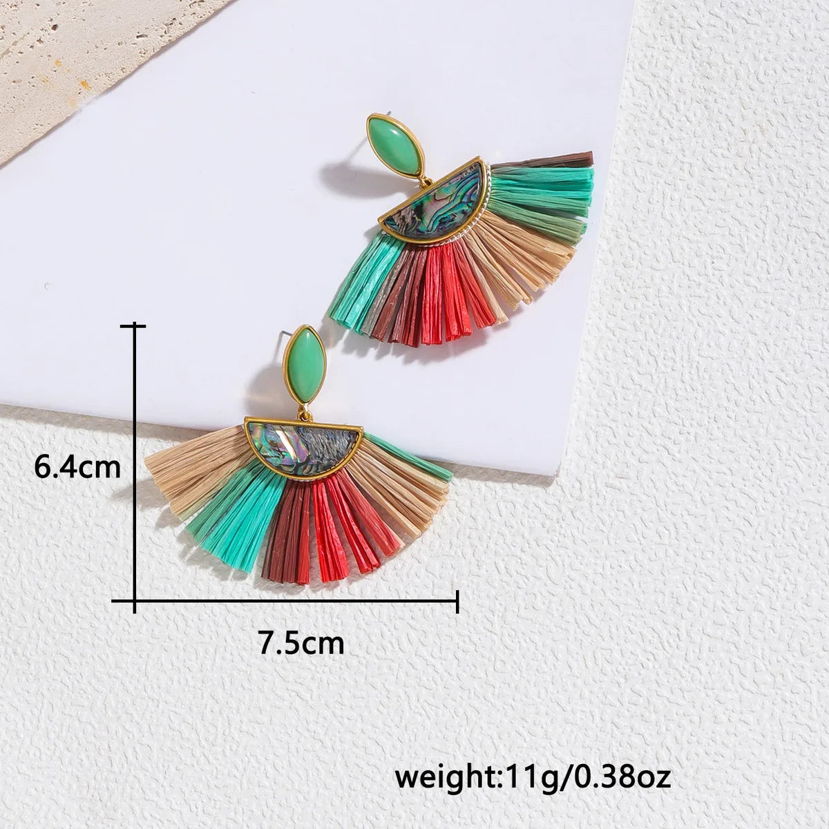 1 Pair Lady Ethnic Style Classic Style Semicircle Inlay Alloy Shell Drop Earrings