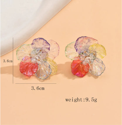 1 Pair Lady Flower Arylic Ear Studs