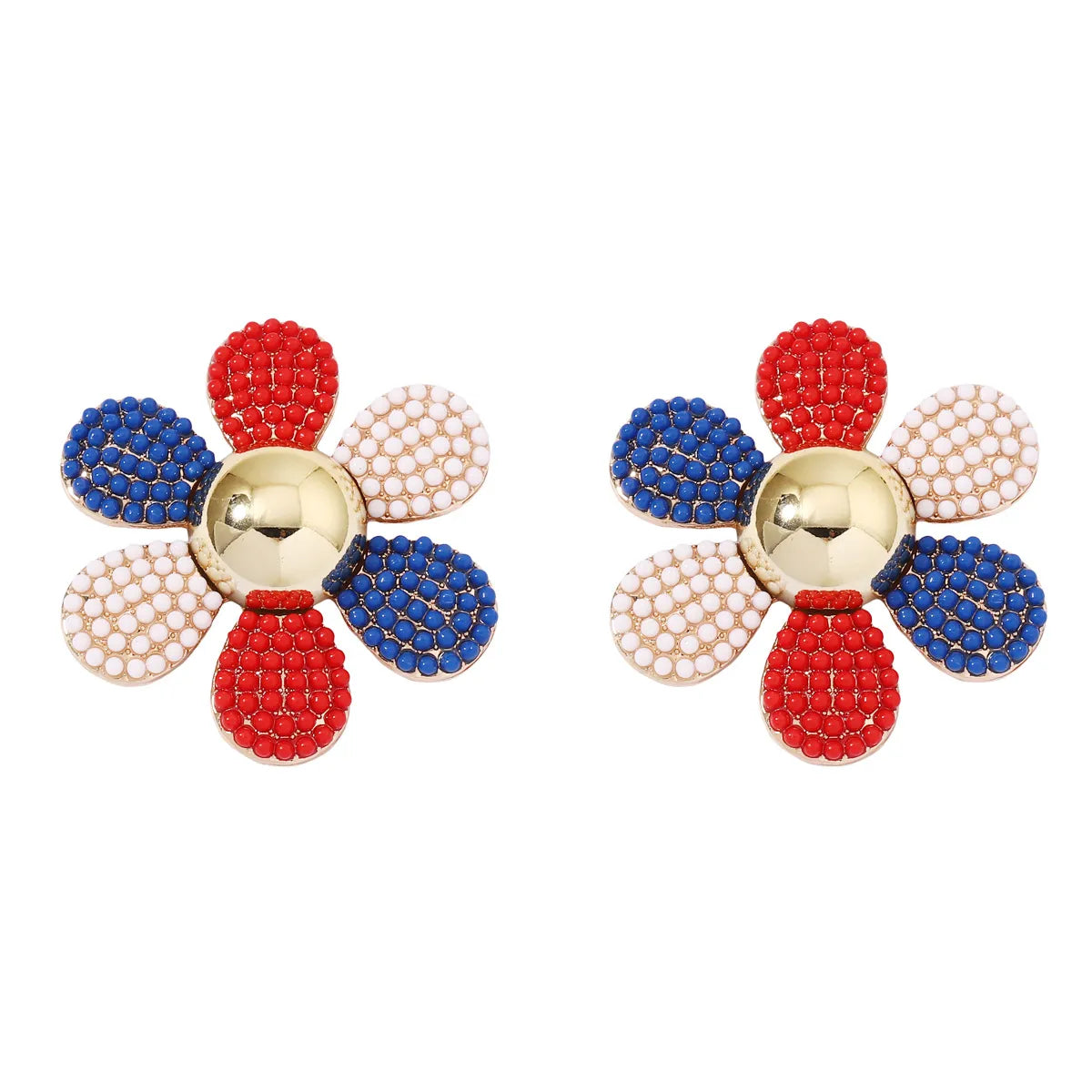 1 Pair Lady Flower Inlay Zinc Alloy Artificial Diamond Drop Earrings