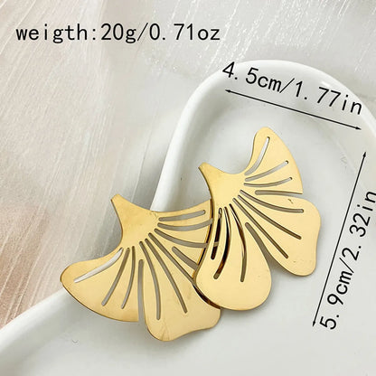 1 Pair Lady Flower Plating Stainless Steel Gold Plated Ear Studs