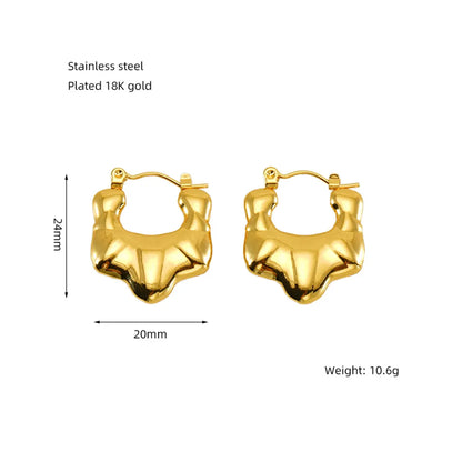 1 Pair Lady Geometric Heart Shape Plating 304 Stainless Steel Earrings