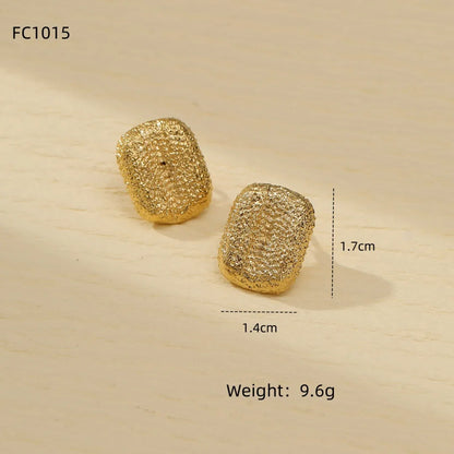 1 Pair Lady Geometric Plating 304 Stainless Steel Ear Studs