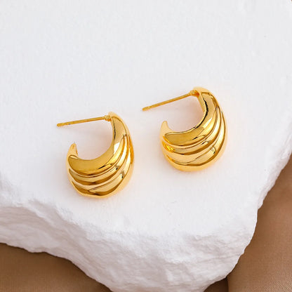 1 Pair Lady Geometric Plating Copper Ear Studs