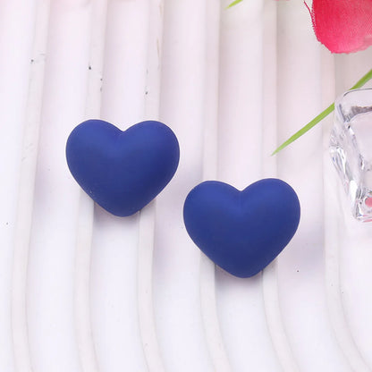 1 Pair Lady Heart Shape Arylic Ear Studs