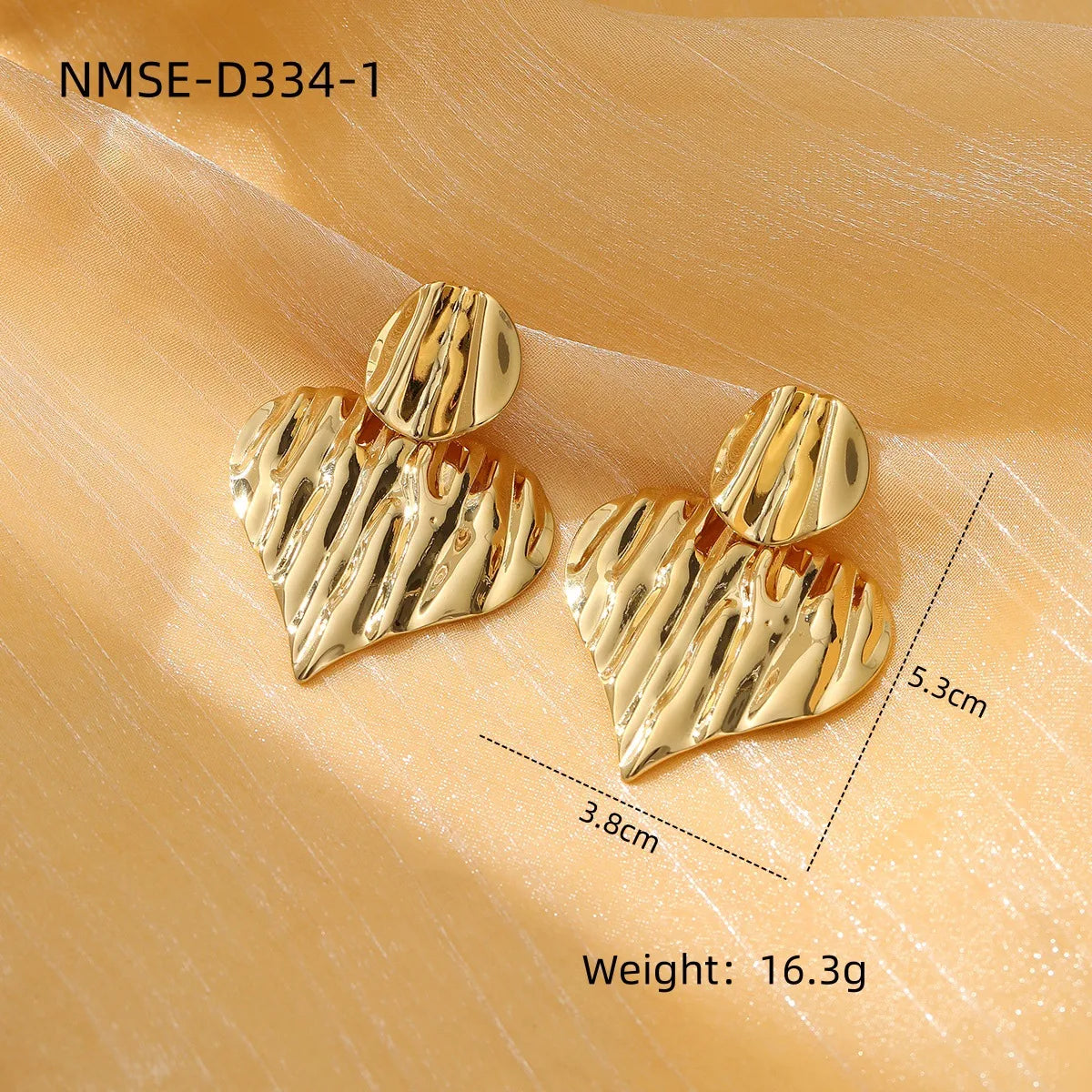 1 Pair Lady Heart Shape Flower Plating 304 Stainless Steel 18K Gold Plated Ear Studs