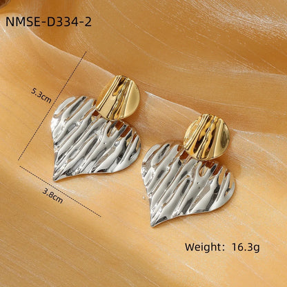 1 Pair Lady Heart Shape Flower Plating 304 Stainless Steel 18K Gold Plated Ear Studs