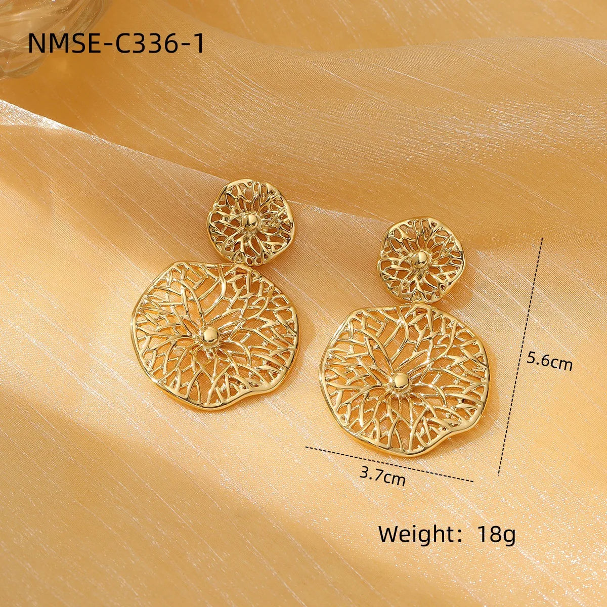 1 Pair Lady Heart Shape Flower Plating 304 Stainless Steel 18K Gold Plated Ear Studs