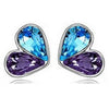 1 Pair Lady Heart Shape Inlay Alloy Crystal Ear Studs