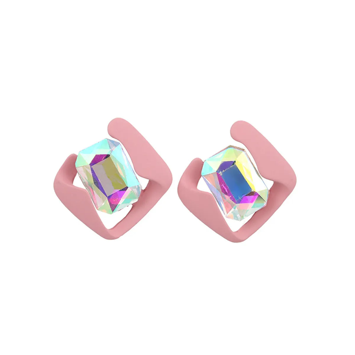 1 Pair Lady Irregular Plating Inlay Alloy Artificial Diamond Ear Studs