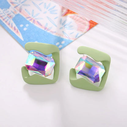 1 Pair Lady Irregular Plating Inlay Alloy Artificial Diamond Ear Studs