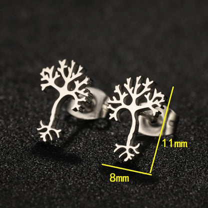 1 Pair Lady Leaf Heart Shape Stainless Steel Irregular Plating Ear Studs