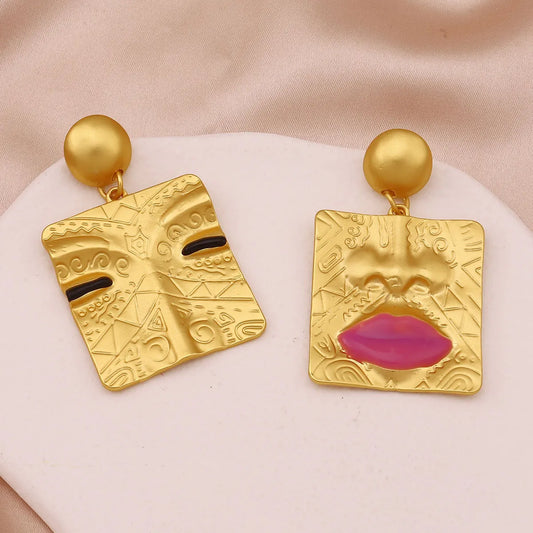 1 Pair Lady Lips Plating Zinc Alloy Drop Earrings