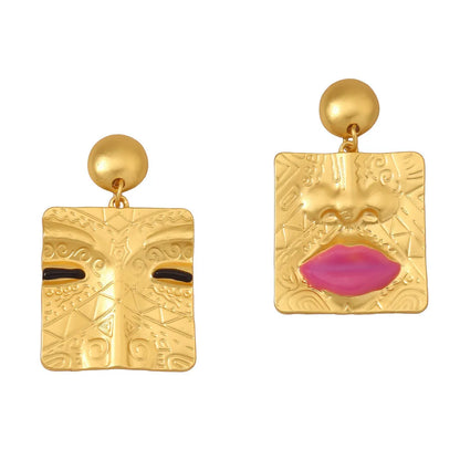 1 Pair Lady Lips Plating Zinc Alloy Drop Earrings