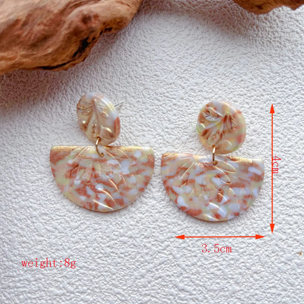 1 Pair Lady Pastoral Classic Style Printing Geometric Ditsy Floral Soft Clay Drop Earrings