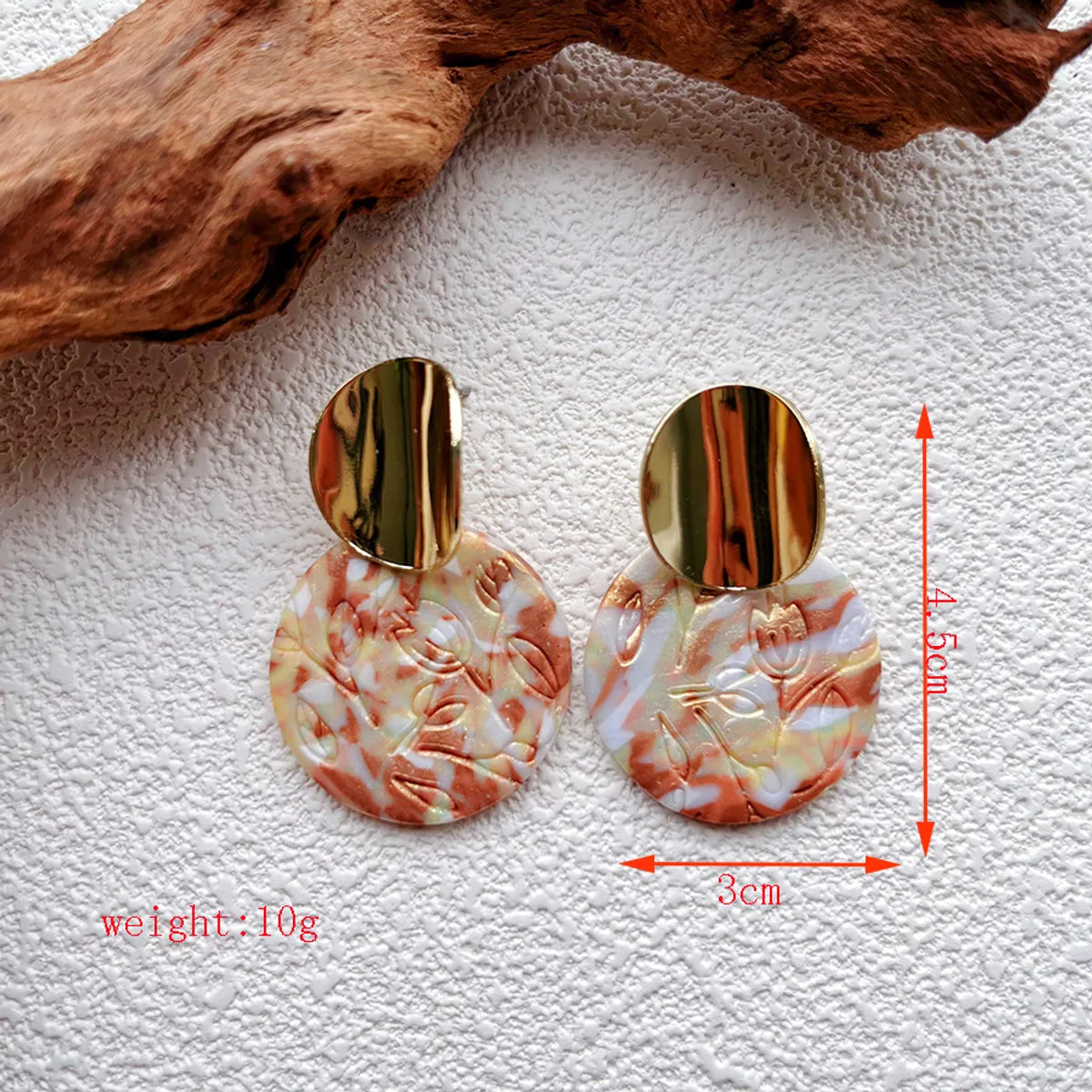 1 Pair Lady Pastoral Classic Style Printing Geometric Ditsy Floral Soft Clay Drop Earrings