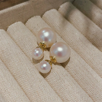 1 Pair Lady Pearl Plating Copper Ear Studs