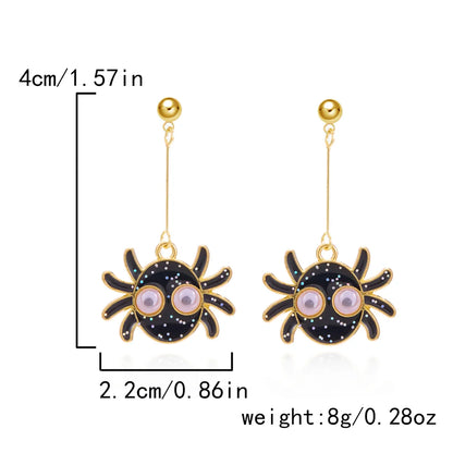 1 Pair Lady Pumpkin Spider Skull Plating Alloy Drop Earrings