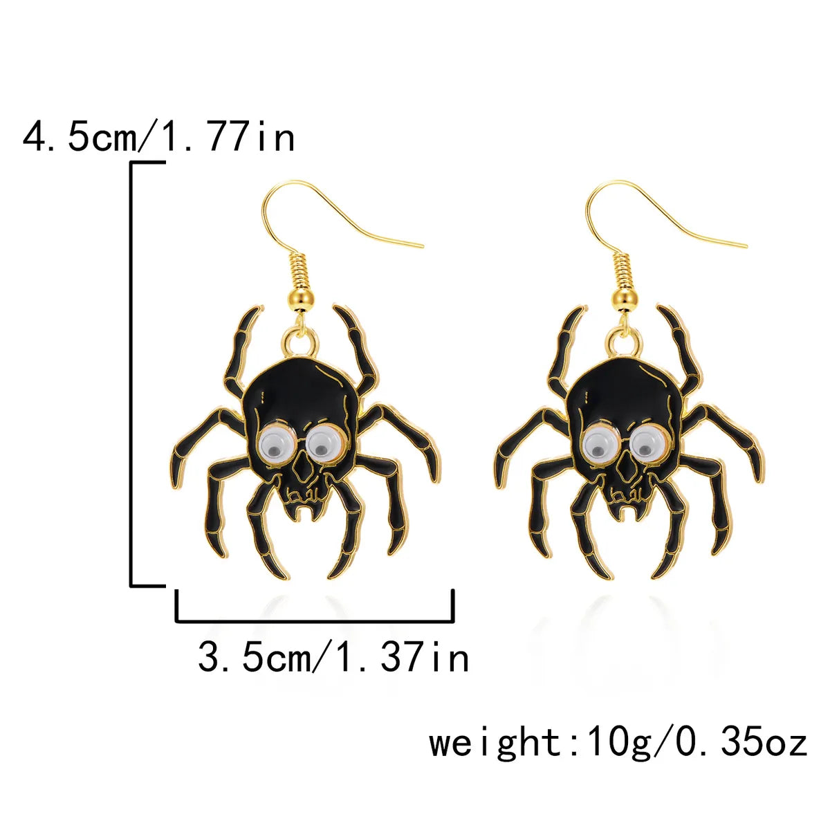 1 Pair Lady Pumpkin Spider Skull Plating Alloy Drop Earrings