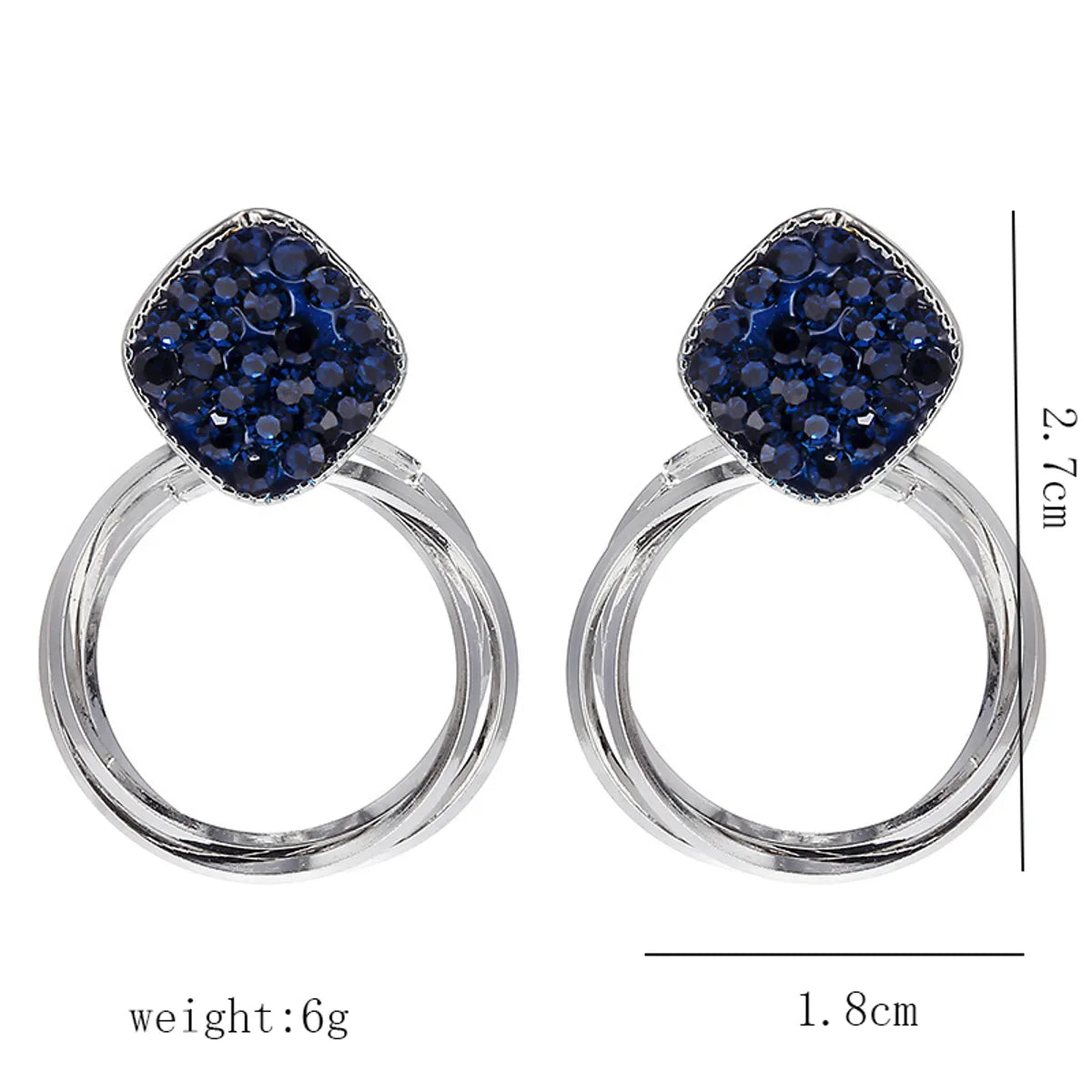 1 Pair Lady Round Plating Inlay Alloy Artificial Gemstones 18k Gold Plated Drop Earrings