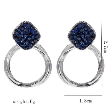 1 Pair Lady Round Plating Inlay Alloy Artificial Gemstones 18k Gold Plated Drop Earrings