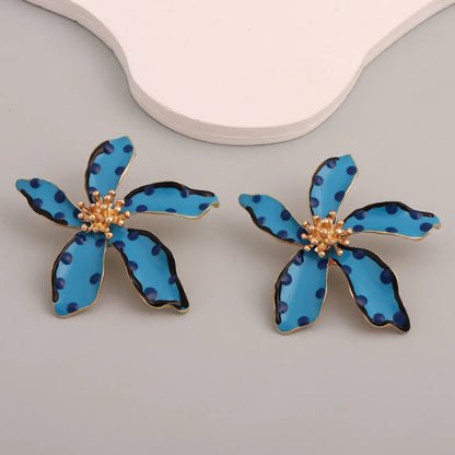 1 Pair Lady Simple Style Flower Enamel Zinc Alloy Ear Studs