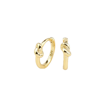 1 Pair Lady Simple Style Knot Sterling Silver Plating White Gold Plated Gold Plated Hoop Earrings