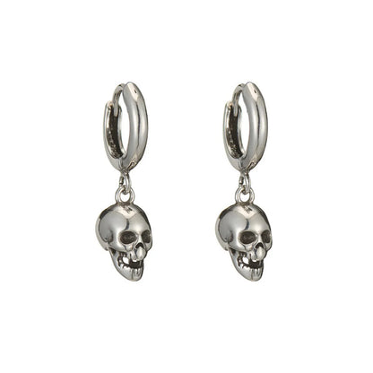 1 Pair Lady Skull Plating Copper Earrings