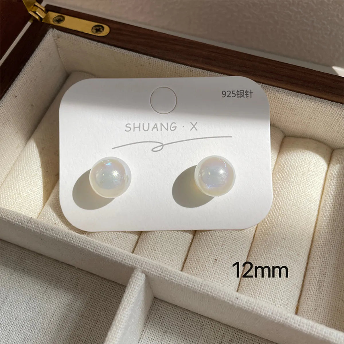 1 Pair Lady Solid Color Imitation Pearl Ear Studs