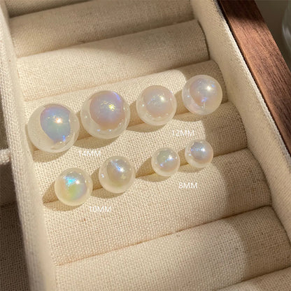 1 Pair Lady Solid Color Imitation Pearl Ear Studs