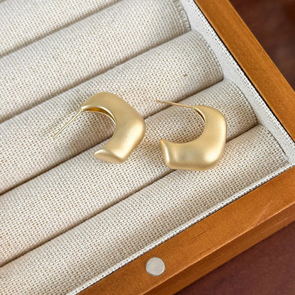 1 Pair Lady Solid Color Plating Copper White Gold Plated Gold Plated Ear Studs