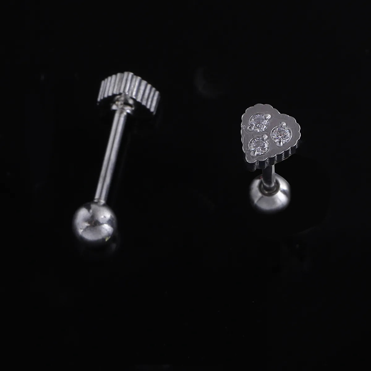 1 Pair Lady Solid Color Polishing Inlay Pure Titanium Zircon Non-Electroplating Ear Studs