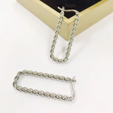 1 Pair Lady Square Plating Stainless Steel Earrings